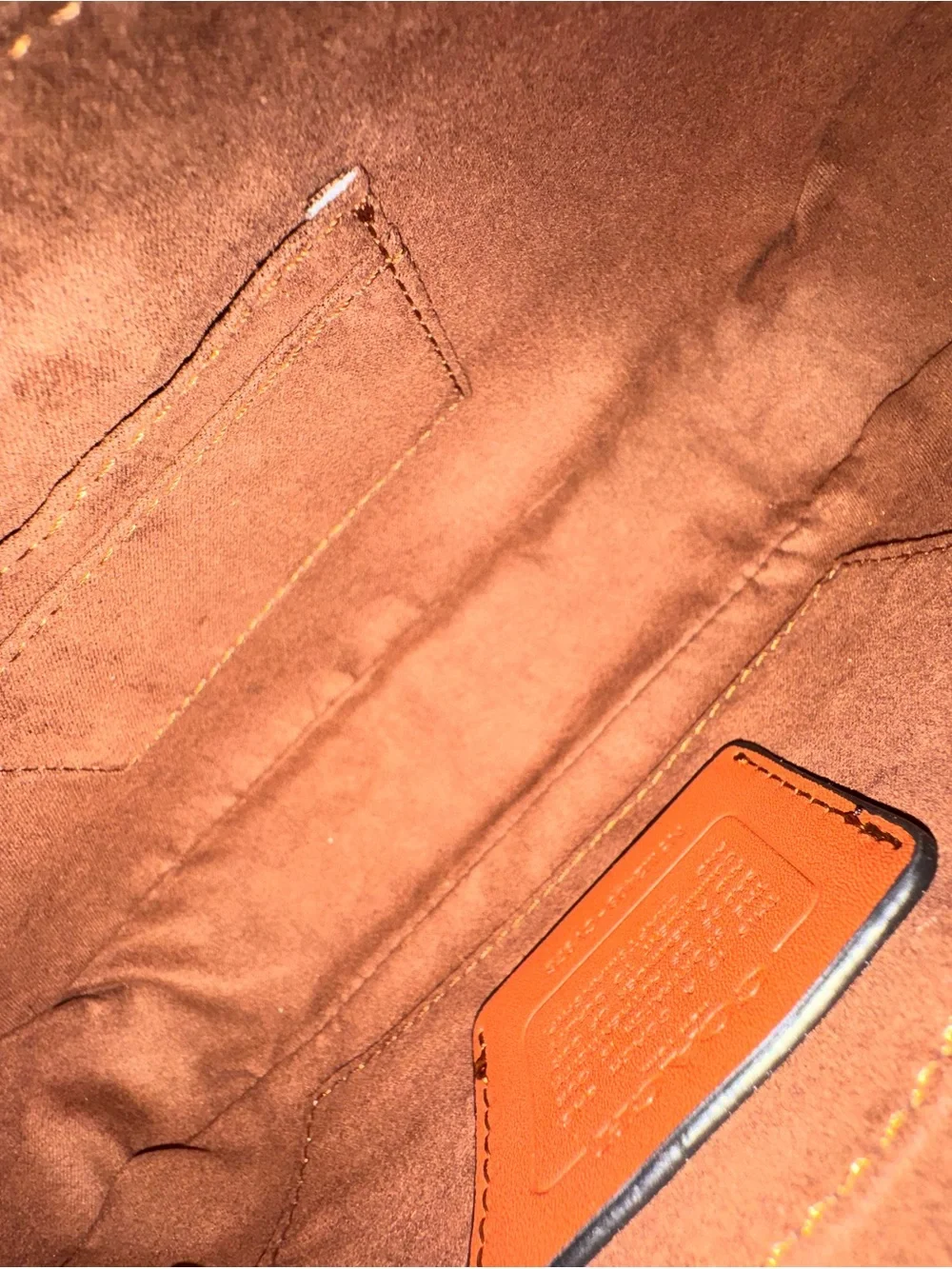 Coach Teri Shoulder Bag Signature Canvas Tan Brown Gold Purse